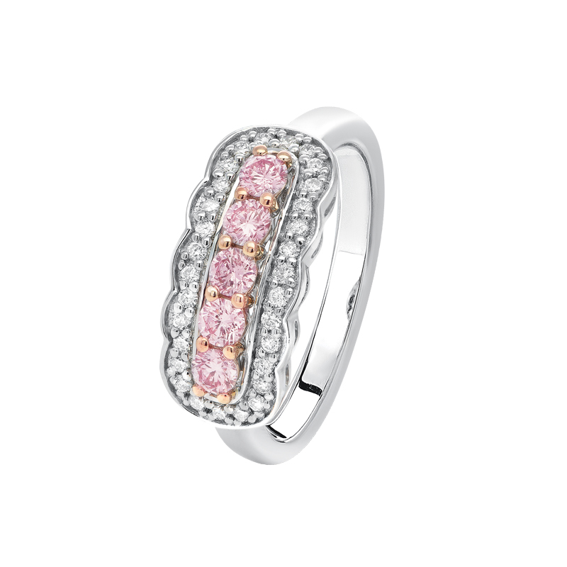 18ct White gold & Rose Gold Australian Pink Argyle Diamond Ring