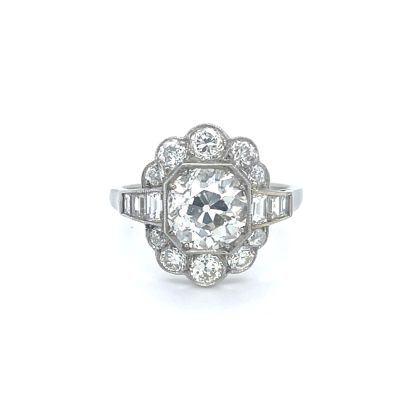 Art Deco Handmade 18ct Diamond Dress Ring