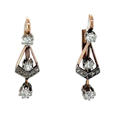 Art Deco Diamond V design Earrings