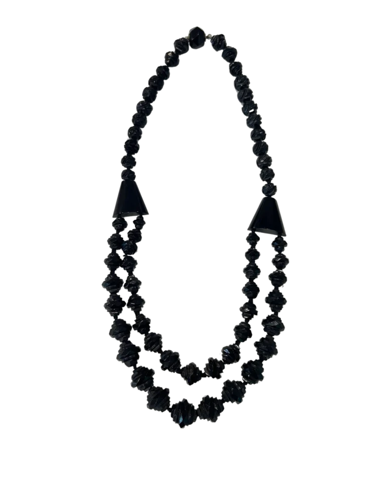 Whitby Jet Graduated double strand Necklace