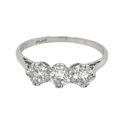 Art Deco Three Diamond Trilogy Ring