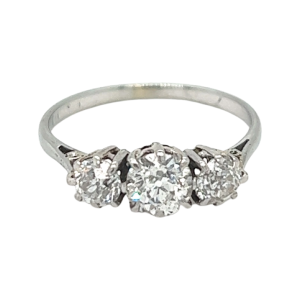Art Deco Handmade Diamond Trilogy Ring