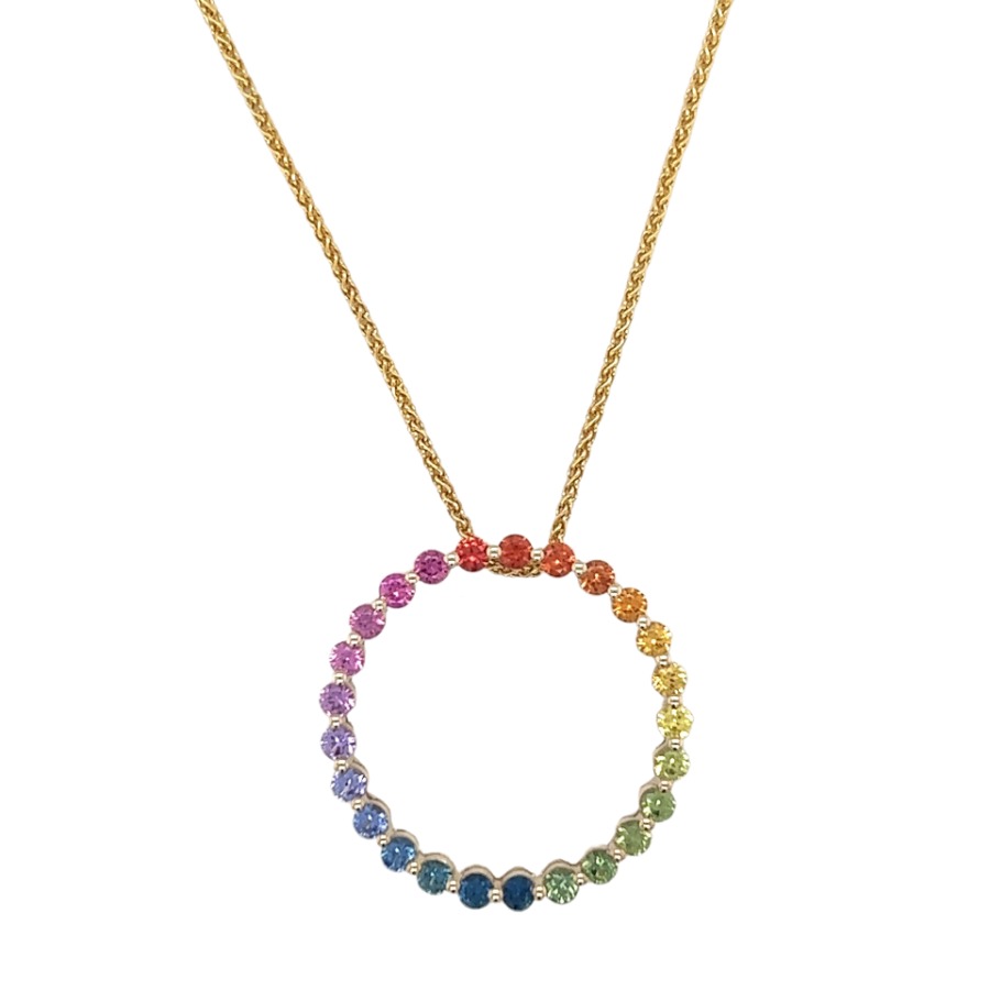 multi colored gold necklace