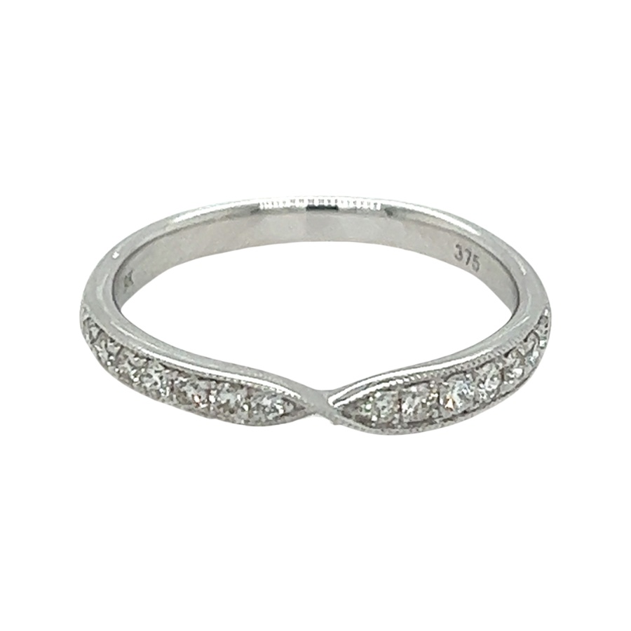 9ct White Gold diamond set Crossover Ring - Avenue J Jewellery, Antique ...