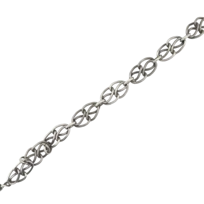 Victorian French Unique Silver Knot Link Bracelet - Image 2
