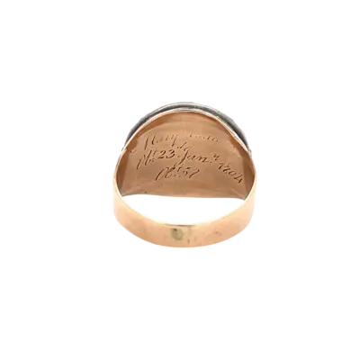 12ct Gold Georgian Cabochon Garnet and Diamond Ring - Image 5