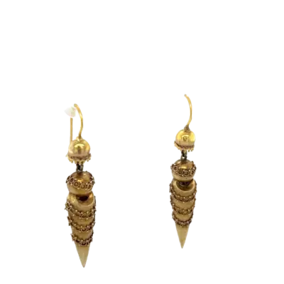 15ct Yellow Gold Etruscan Amphora Earrings - Image 3