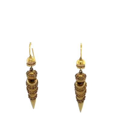 15ct Yellow Gold Etruscan Amphora Earrings - Image 2