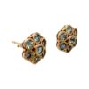 9ct Yellow Gold Aquamarine Daisy Studs - Image 2