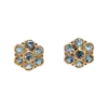9ct Yellow Gold Aquamarine Daisy Studs