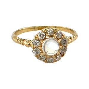 Moonstone and Diamond cluster ring