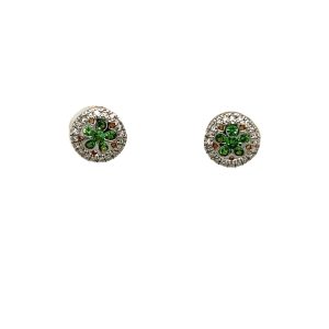 Green Tsavorite and Diamond Earrings