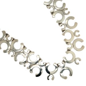 Double Horseshoe Silver Necklace