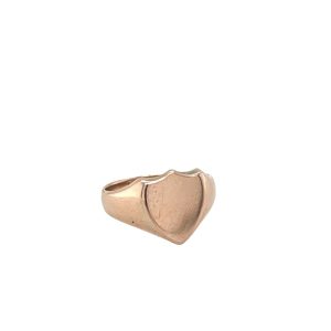 Edwardian 9ct Rose Gold Shield Ring