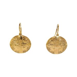 Victorian 9ct Gold Disc Earrings