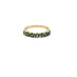 Blue green Round Brilliant Cut Natural Australian Sapphire ring