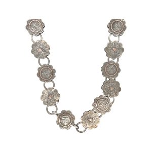 Victorian Silver Floral Disc Collar