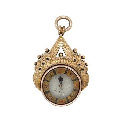 Victorian 10ct Yellow Gold Fancy Swivel Compass