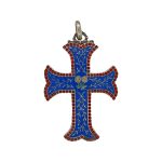 Victorian Silver Enamel Cross