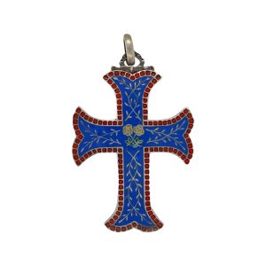 Victorian Silver Enamel Cross
