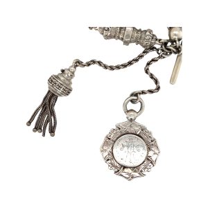 Victorian Silver Albertina Tassel and Fob Bracelet