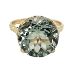 Green Amethyst Round Claw Set Ring
