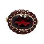 Georgian Style Oval Faceted Garnet Ring