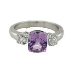 18ct White Gold Purple Sapphire Diamond Ring