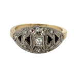 Art Deco Onyx and Diamond Ring