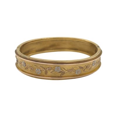 Victorian 15-18ct Yellow & Rose Gold Gold Bangle