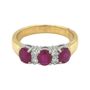 Oval Ruby and Diamond Dress Ring