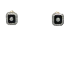 Rectangular Onyx and Diamonds Stud Earrings