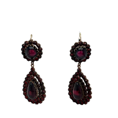 Bohemian Garnet Drop Earrings