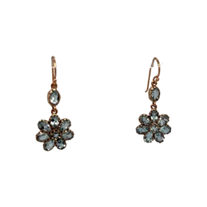 Blue topaz flower earrings