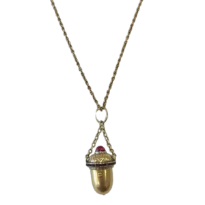 18ct Victorian Acorn Perfume Bottle pendant