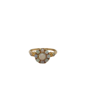 Opal and Diamond Daisy ring