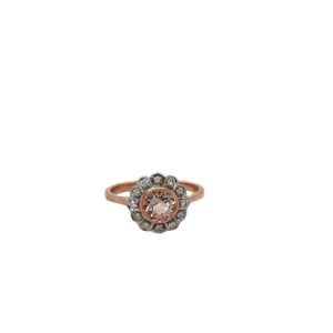 Morganite and Diamond Cluster ring