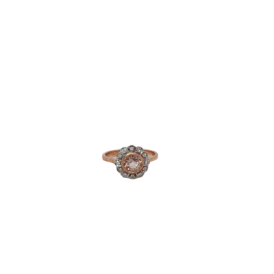 Morganite and Diamond cluster ring