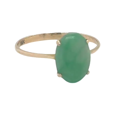 Art Deco Oval Cabochon Jadeite ring - Image 4