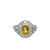 Yellow Sapphire and Diamond Ring