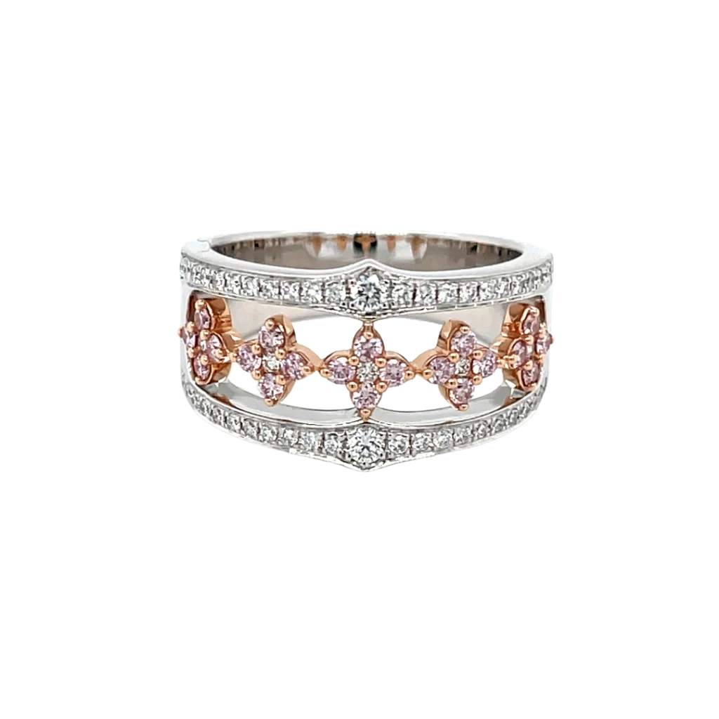 18ct Rose & White Gold Australian Pink Diamond Ring