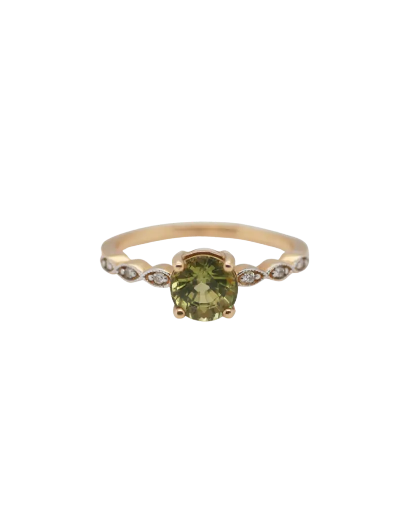 9ct Yellow Gold Sapphire and Diamond Ring